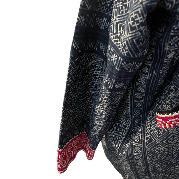 Vintage Handmade Kimono Jacket Embroidered Pattern Double Sided, One Size - Picture 10 of 11